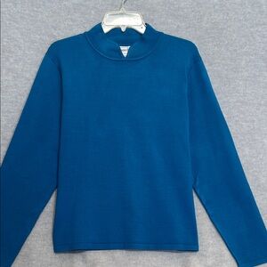 PENDLETON Silk Blend Minimalist Wardrobe Basic Sweater w/Mandarin Style Collar